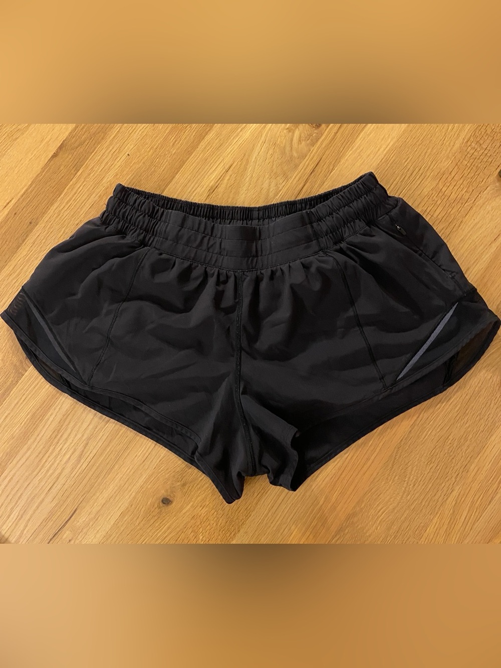 LULULEMON black Hottie Hot shorts. Much worn but have life left!